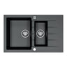 Alveus Cadit 70 Inset Sink for 600mm Cabinet in One and Half Bowl Carbon Front View