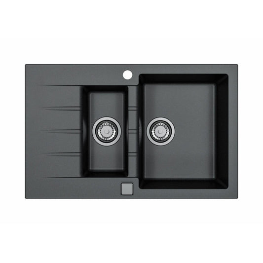 Alveus Cadit 70 Inset Sink For 600mm Cabinet In One and half bowl Carbon 1131361N