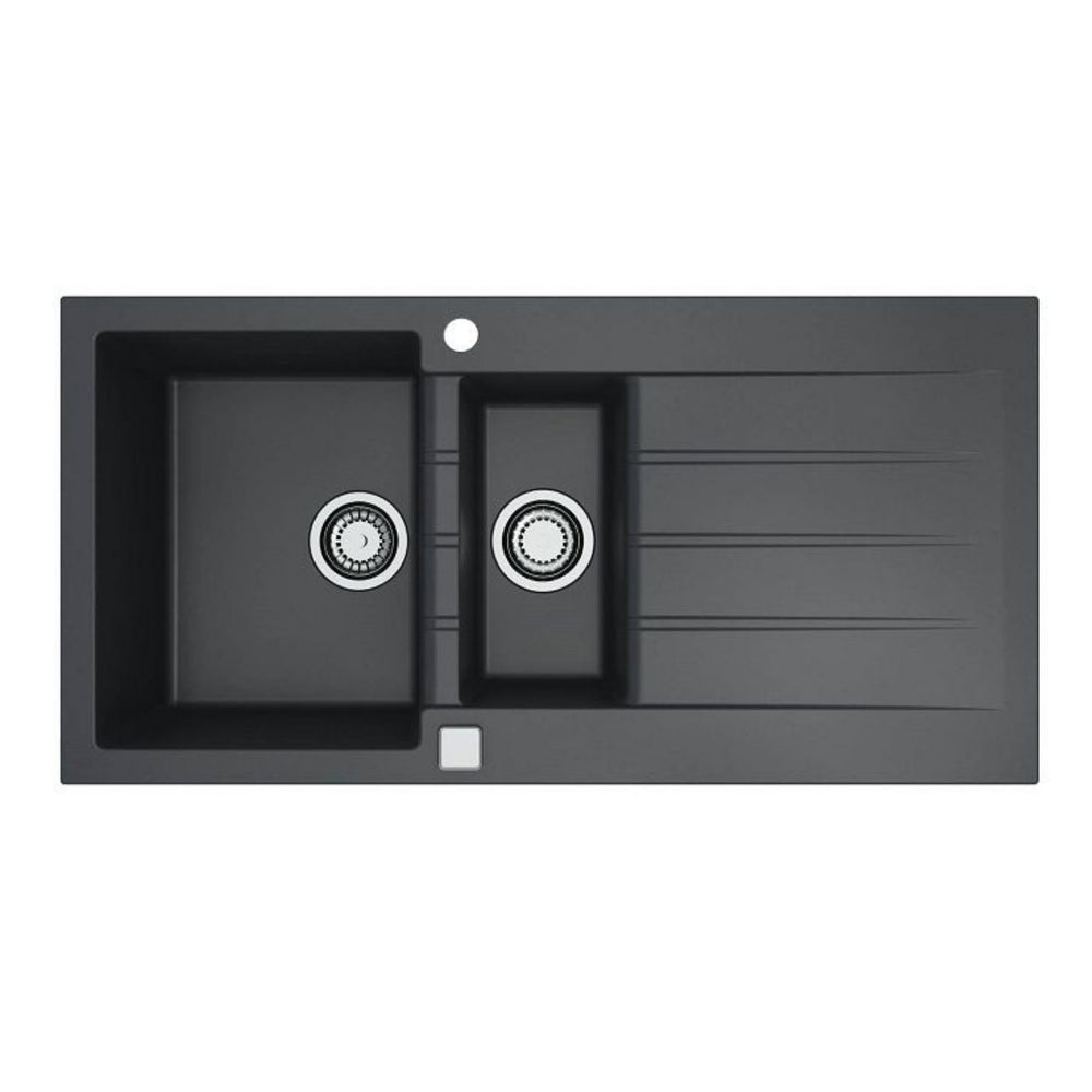 Alveus Cadit 80 Inset Sink for 600mm Cabinet in One and Half Bowl Carbon