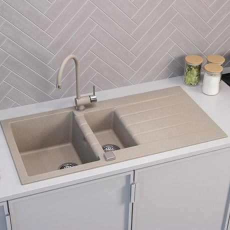 Alveus Cadit 80 Inset Sink for 600mm Cabinet in One and Half Bowl Life Style