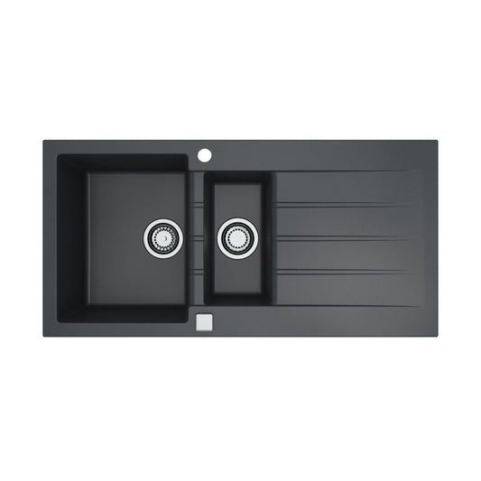 Alveus Cadit 80 Inset Sink For 600mm Cabinet In One and half bowl Carbon 1140603N
