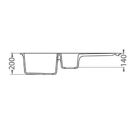 Alveus Cadit 80 Inset Sink For 600mm Cabinet In One and half bowl Carbon 1140603N Dimensions