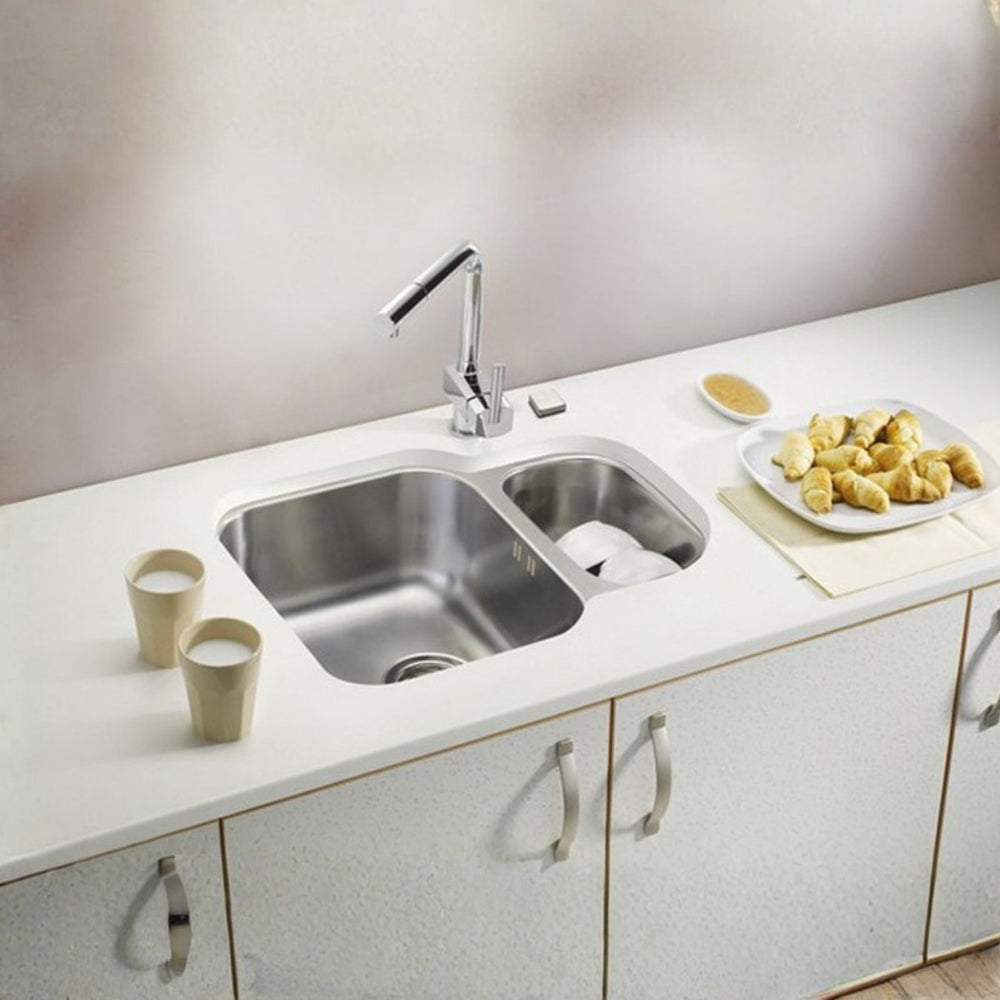 Alveus Duo 70 Undermount Sink for 600mm Cabinet in One and Half Bowl Stainless Steel Life Style