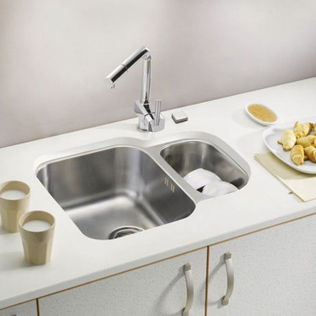 Alveus Duo 70 Undermount Sink for 600mm Cabinet in One and Half Bowl Stainless Steel Life Style