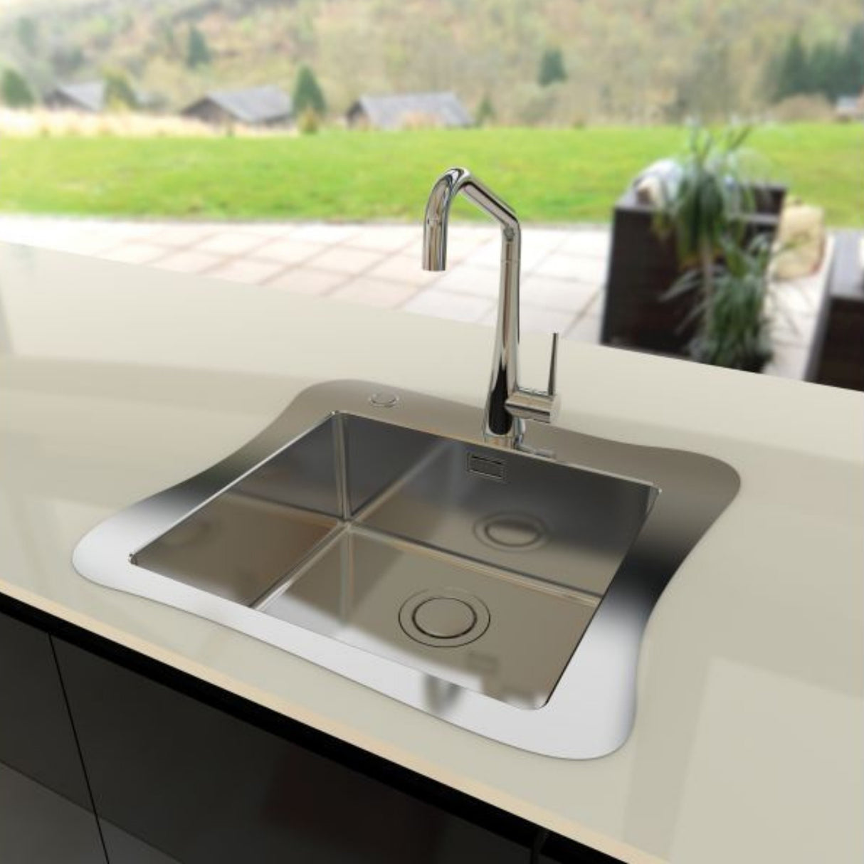Alveus Eden Kitchen Mixer Tap with Elegant High-Arc Spout & Smooth Single-Lever Control in Chrome Life Style