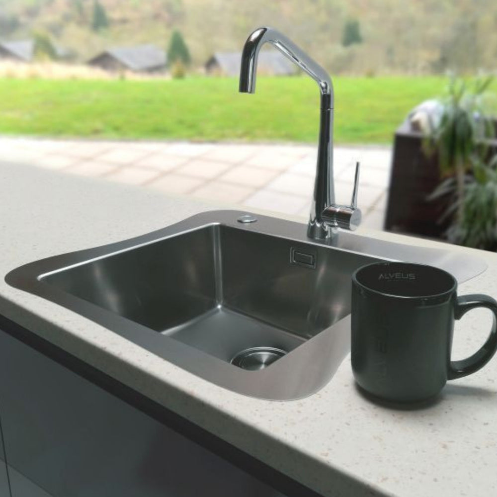 Alveus Eden Kitchen Mixer Tap with Elegant High-Arc Spout & Smooth Single-Lever Control in Chrome Life Style