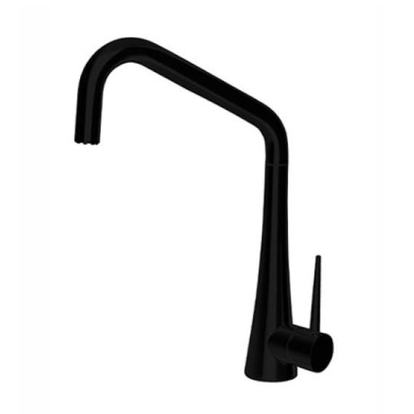 Alveus Eden Kitchen Mixer Tap with Elegant High-Arc Spout & Smooth Single-Lever Control in Matte Black