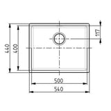 Alveus Kombino 50 Undermount Sink For 600mm Cabinet In Single Bowl Anthracite 1122673N Dimensions