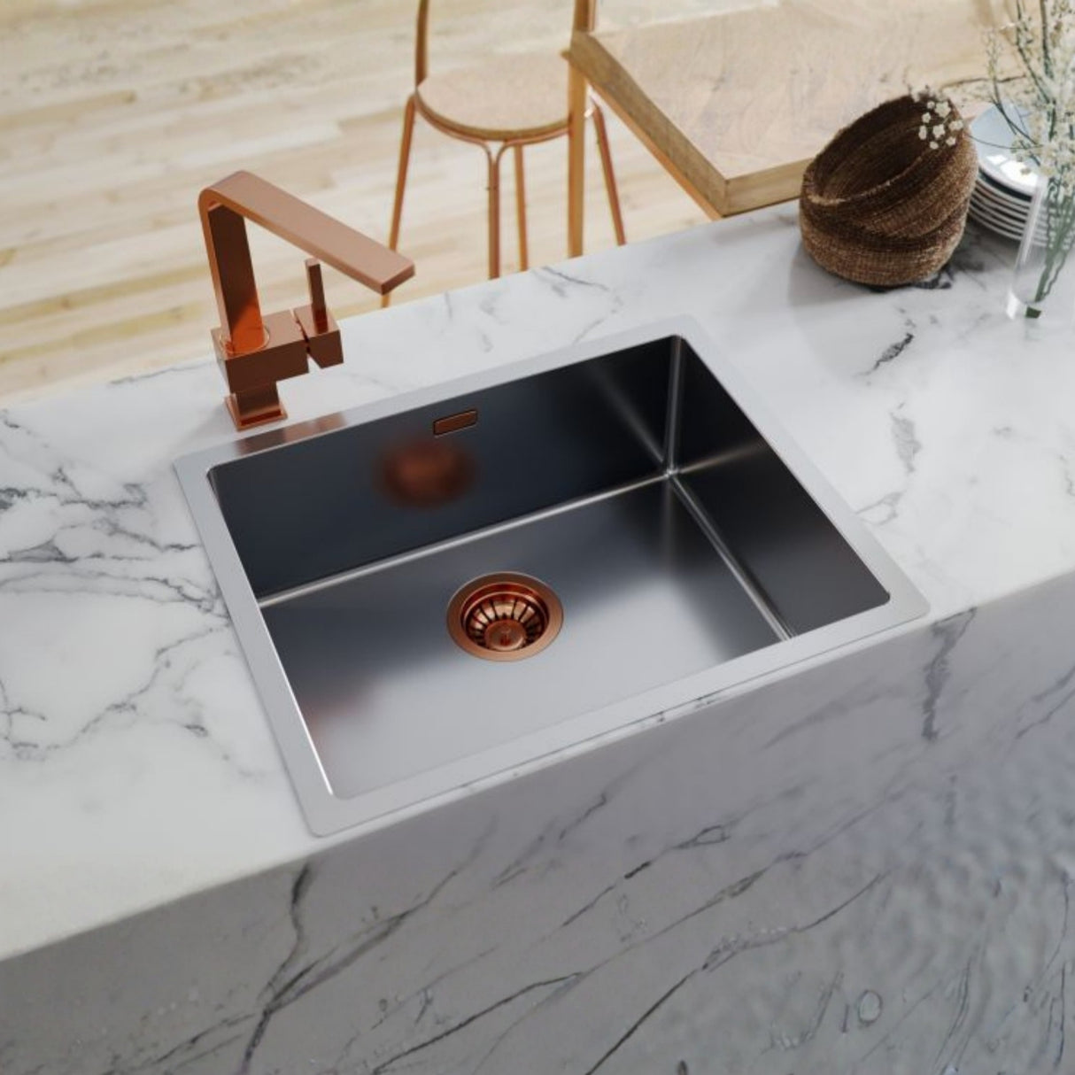 Alveus Laguna Monarch Kitchen Tap with Single Lever in Copper Life Style