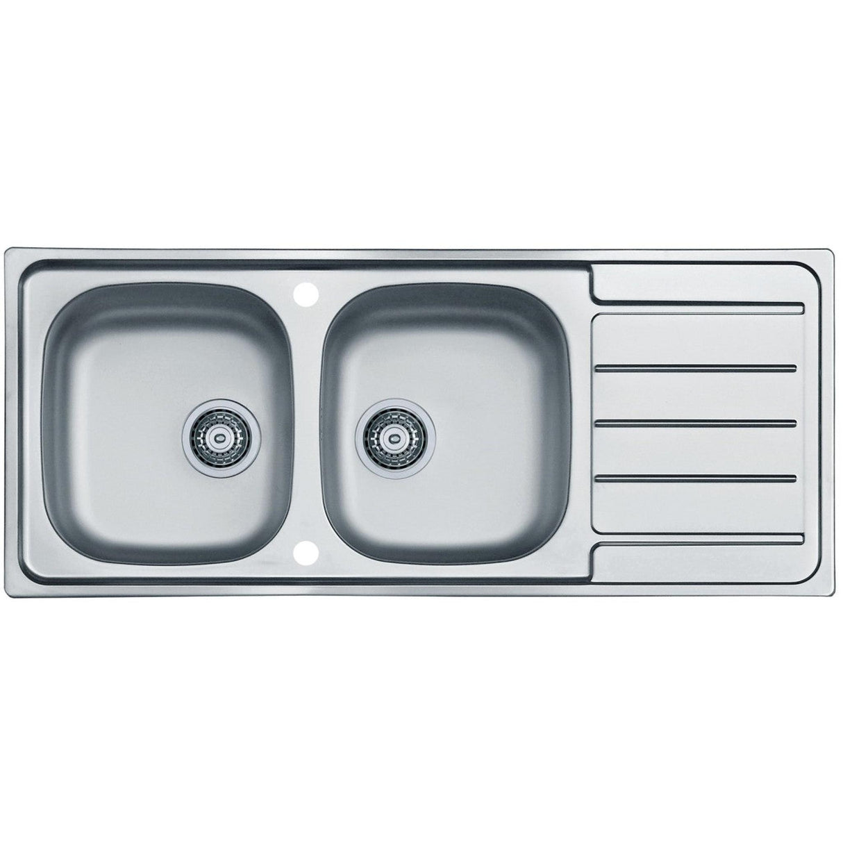 Alveus Line 100 Inset Sink For 800mm Cabinet In Double bowl single drainer Stainless Steel 1149124N