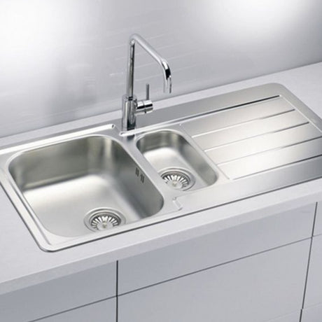 Alveus Line 10 Inset Sink For 600mm Cabinet In One and Half Bowl Stainless Steel