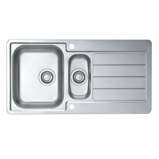 Alveus Line 10 Inset Sink For 600mm Cabinet In One and half bowl Stainless Steel 1067695N