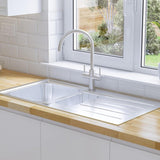 Alveus Line 10 Inset Sink For 600mm Cabinet In One and half bowl Stainless Steel 1067695N Lifestyle