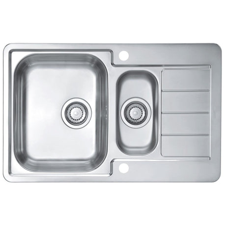Alveus Line 70 Inset Sink For 500mm Cabinet In One and half bowl Stainless Steel 1065684N