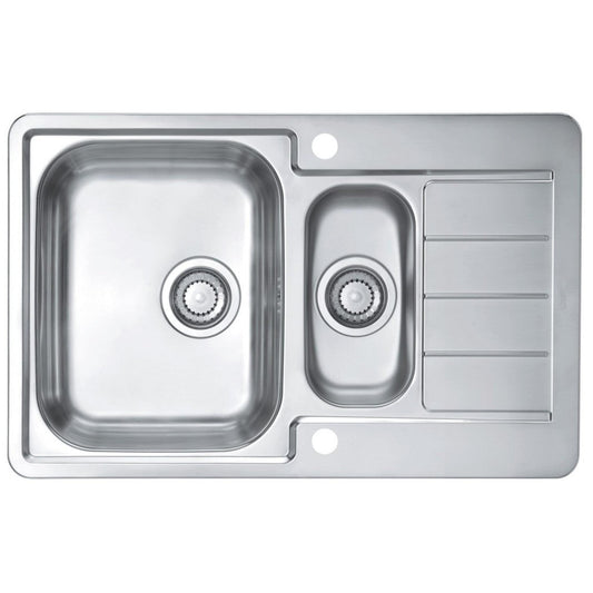 Alveus Line 70 Inset Sink For 500mm Cabinet In One and half bowl Stainless Steel 1065684N