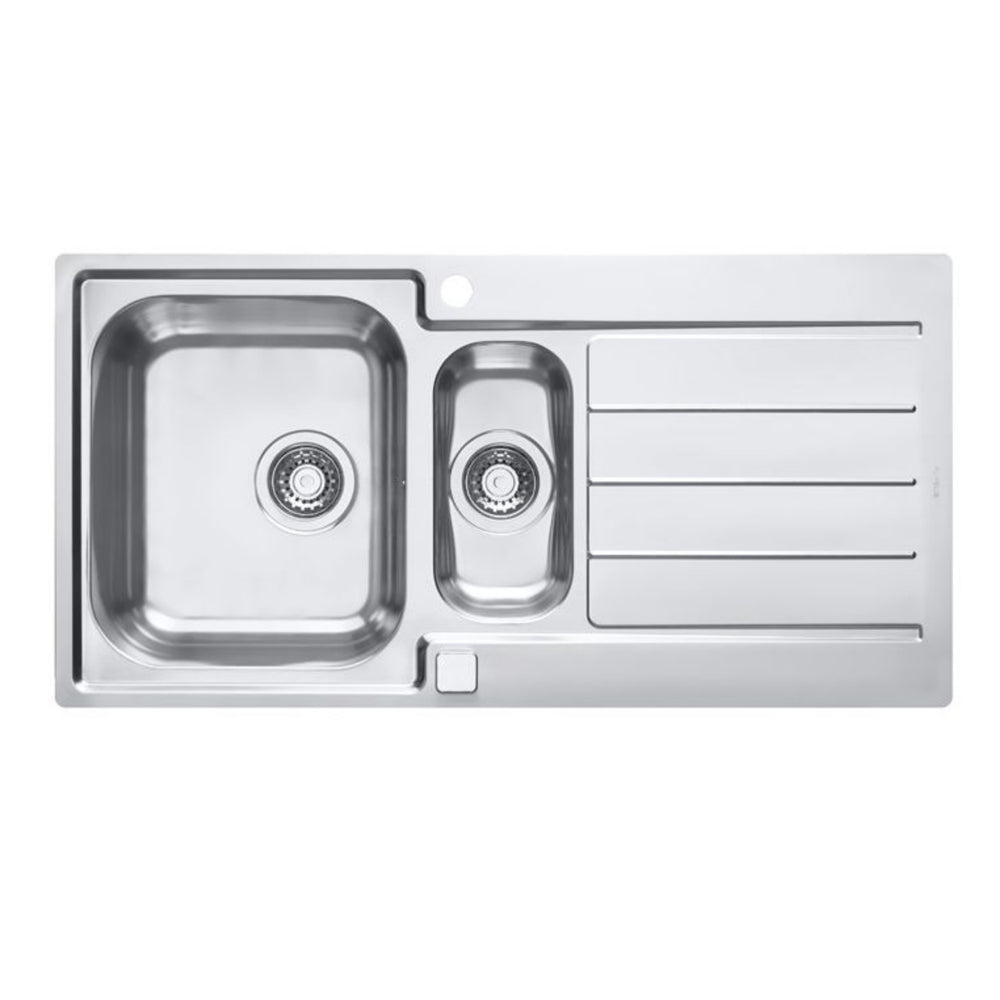 Alveus Line Maxim 10 Inset Sink for 600mm Cabinet in One and Half Bowl Stainless Steel
