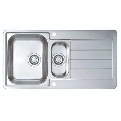 Alveus Line Maxim 10 Inset Sink For 600mm Cabinet In One and half bowl Stainless Steel 1085943N