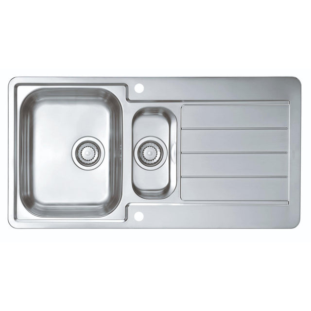 Alveus Line Maxim 10 Inset Sink For 600mm Cabinet In One and half bowl Stainless Steel 1085943N
