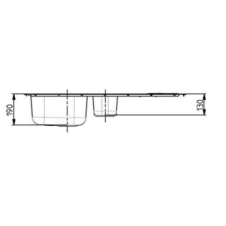 Alveus Line Maxim 10 Inset Sink For 600mm Cabinet In One and half bowl Stainless Steel 1085943N Dimensions