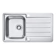 Alveus Line Maxim 20 Inset Sink For 500mm Cabinet In Single Bowl Single Drainer Stainless Steel