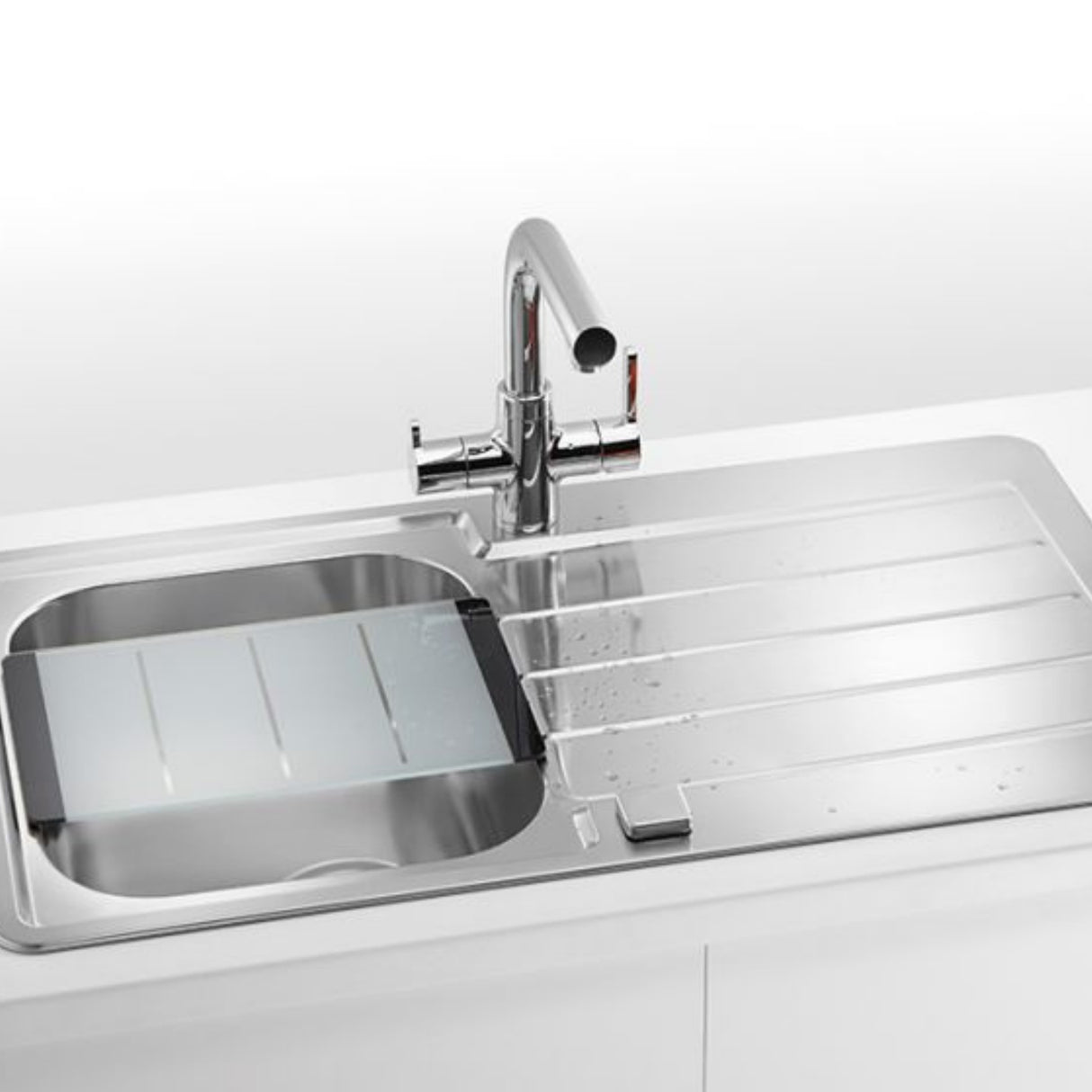 Alveus Line Maxim 20 Inset Sink For 500mm Cabinet In Single Bowl Single Drainer Stainless Steel Life Style