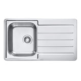Alveus Line Maxim 20 Inset Sink For 500mm Cabinet In Single Bowl Single Drainer Stainless Steel Special