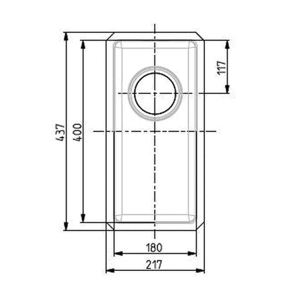 Alveus Monarch Kombino 10 Undermount Sink For 300mm Cabinet In Single Bowl Anthracite 1122671N Dimensions