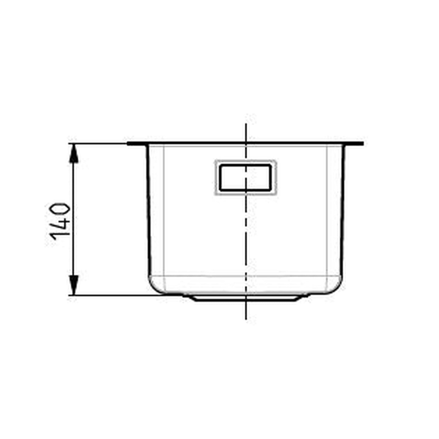 Alveus Monarch Kombino 10 Undermount Sink For 300mm Cabinet In Single Bowl Copper 1120330N Dimensions