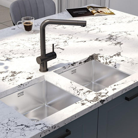 Alveus Monarch Kombino 10 Undermount Sink For 400mm Cabinet In Single Bowl Bronze 1124288N Lifestyle