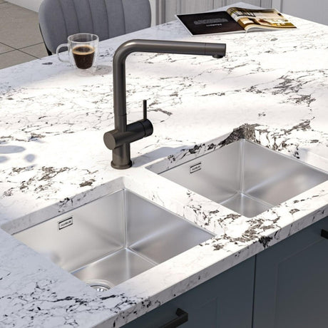 Alveus Monarch Kombino 10 Undermount Sink For 400mm Cabinet In Single Bowl Gold 1124283N Lifestyle