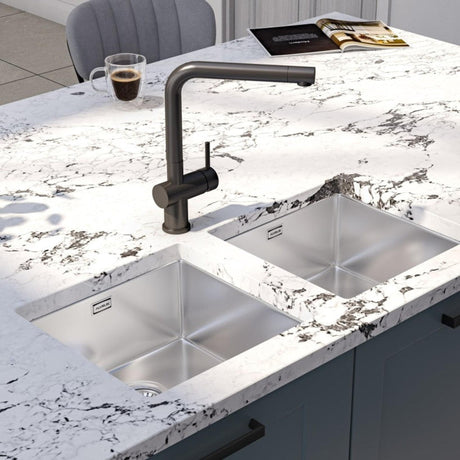 Alveus Monarch Kombino 10 Undermount Sink For 400mm Cabinet In Single Bowl Stainless Steel 1100234N Lifestyle