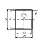 Alveus Monarch Kombino 10 Undermount Sink For 400mm Cabinet In Single Bowl Stainless Steel 1100234N Dimensions