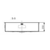 Alveus Monarch Quadrix 60 Sink For 800-900mm Cabinet In Single Bowl Stainless Steel 1092477N Dimensions