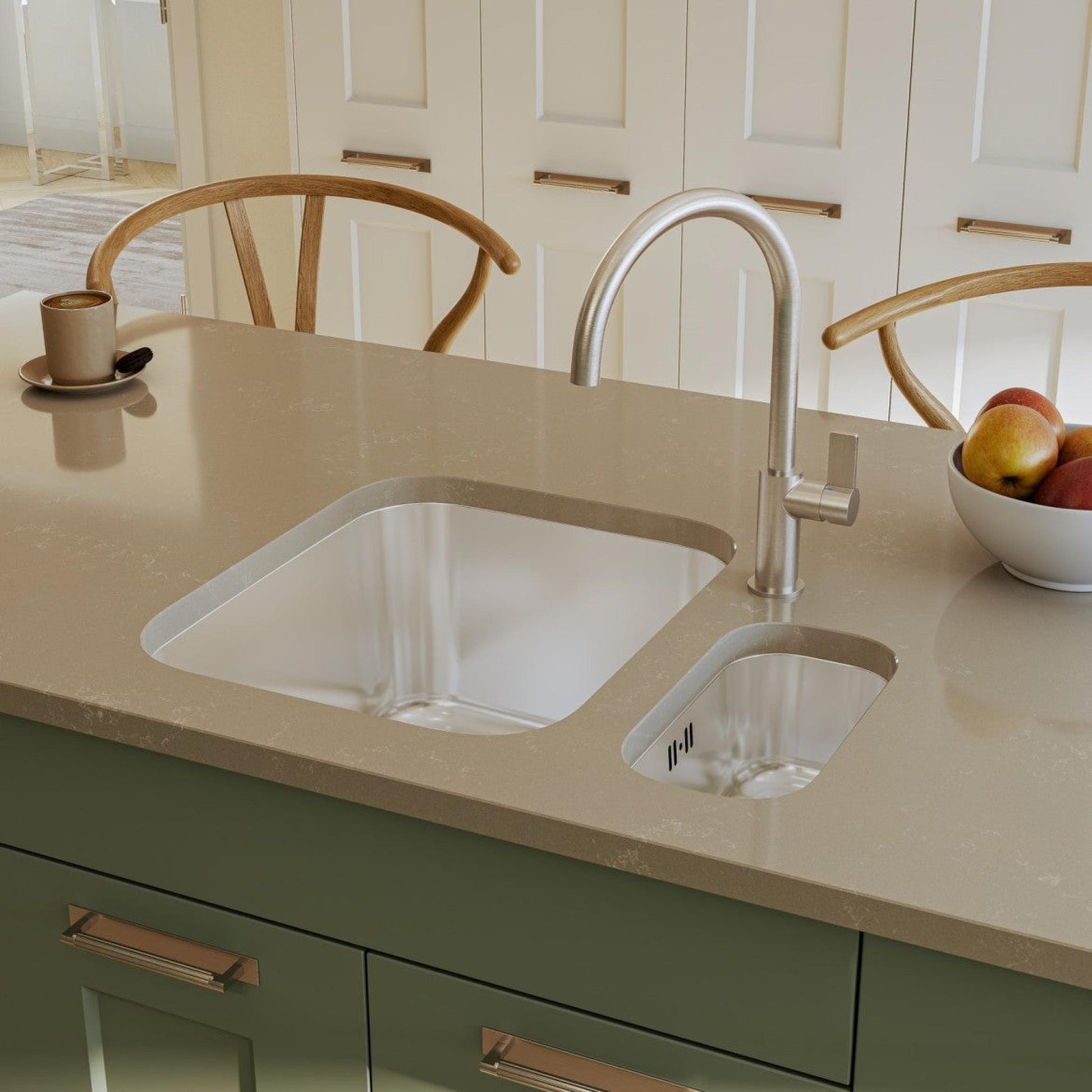 Alveus Monarch Variant 110 Undermount Sink For 400mm Cabinet In Single Bowl Bronze 1114242N Lifestyle