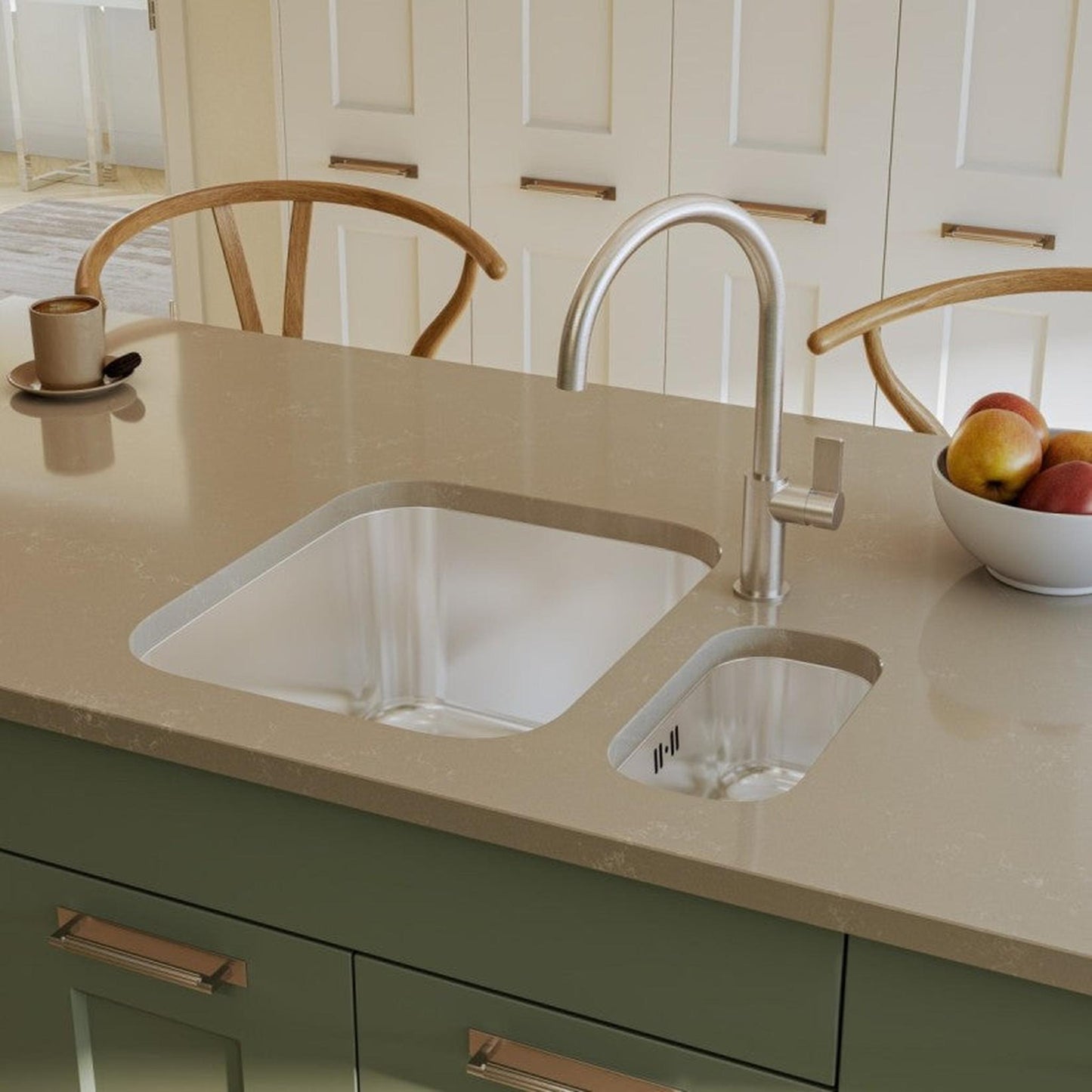 Alveus Monarch Variant 110 Undermount Sink For 400mm Cabinet In Single Bowl Copper 1114241N Lifestyle
