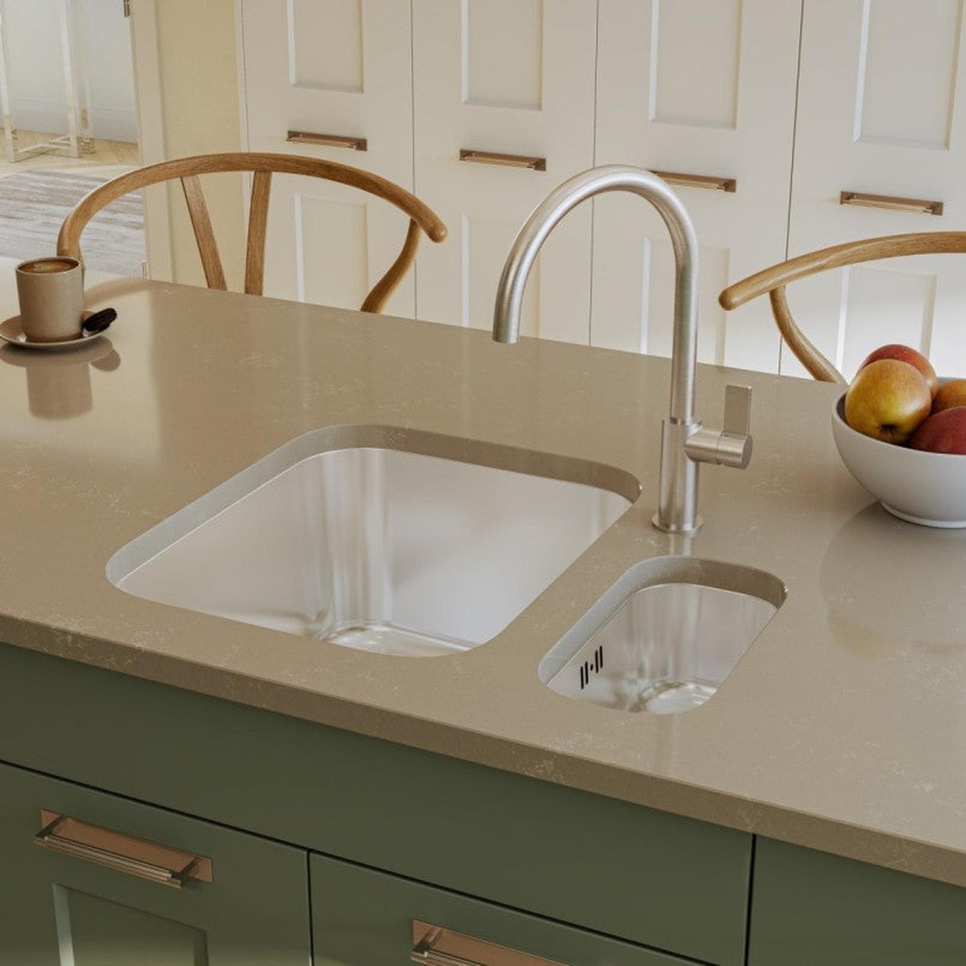 Alveus Monarch Variant 110 Undermount Sink For 400mm Cabinet In Single Bowl Gold 1114240N Lifestyle