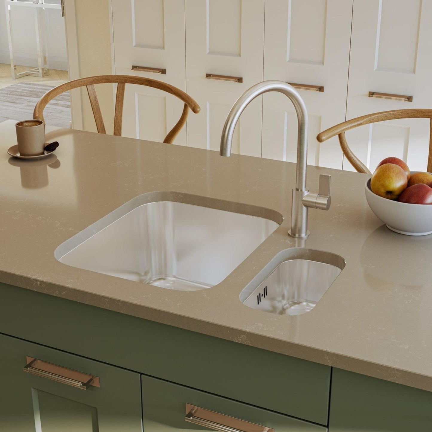 Alveus Monarch Variant 110 Undermount Sink For 600mm Cabinet In Single Bowl Anthracite 1114243N Lifestyle