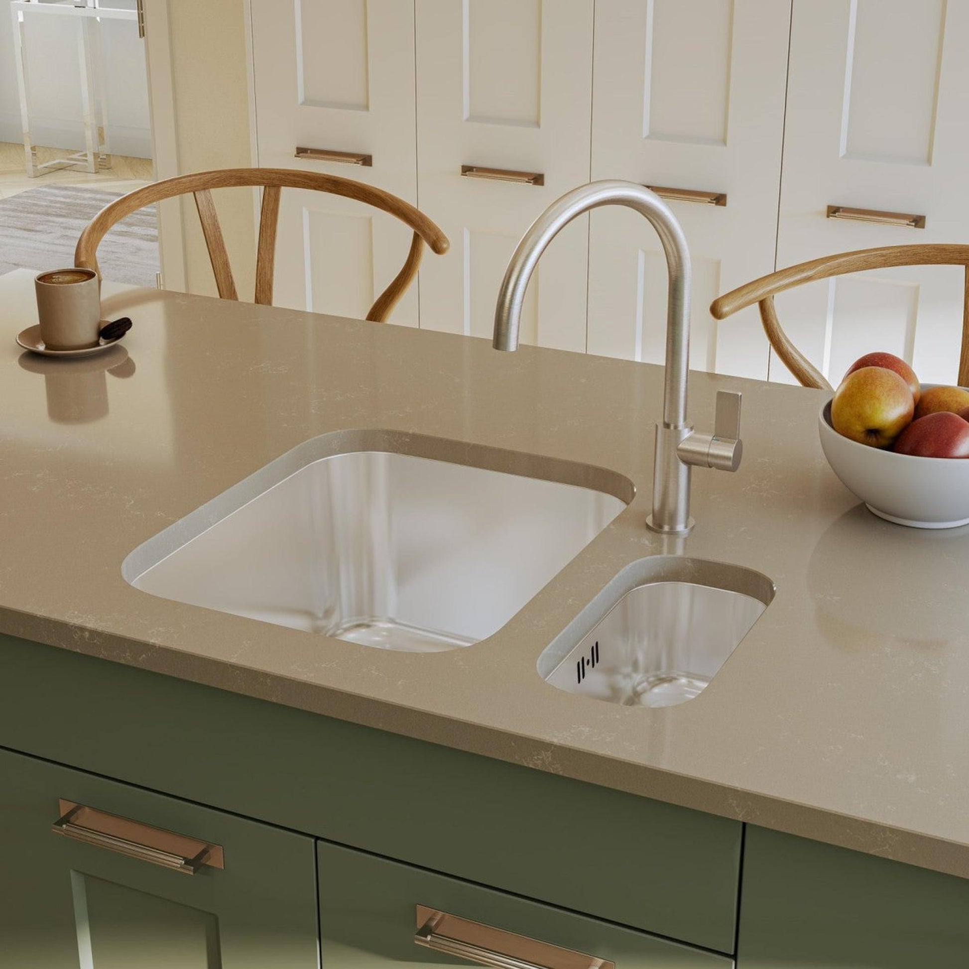 Alveus Monarch Variant 110 Undermount Sink For 600mm Cabinet In Single Bowl Anthracite 1114243N Lifestyle