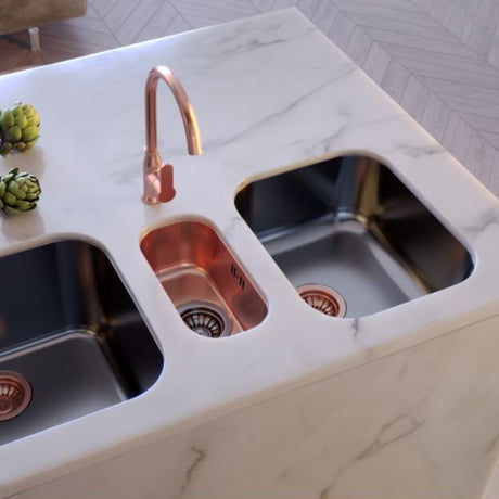 Alveus Monarch Variant 40 Undermount Sink for 300mm Cabinet in Single Bowl Bronze Life Style