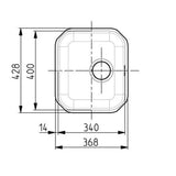 Alveus Monarch Variant 40 Undermount Sink For 600mm Cabinet In Single Bowl Stainless Steel 1145081N Dimensions