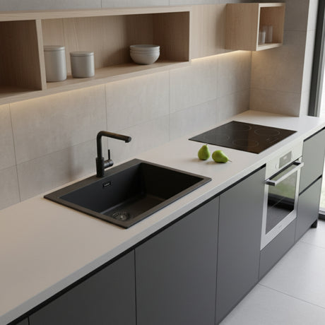Alveus Omni 30 Undermount Sink for 600mm Cabinet in Single Bowl Carbon Life Style