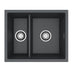 Alveus Omni 50 Undermount Sink for 600mm Cabinet In Single Bowl Single Drainer Black Front View