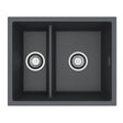 Alveus Omni 50 Undermount Sink for 600mm Cabinet In Single Bowl Single Drainer Black Front View
