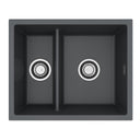 Alveus Omni 50 Undermount Sink for 600mm Cabinet In Single Bowl Single Drainer Black Front View