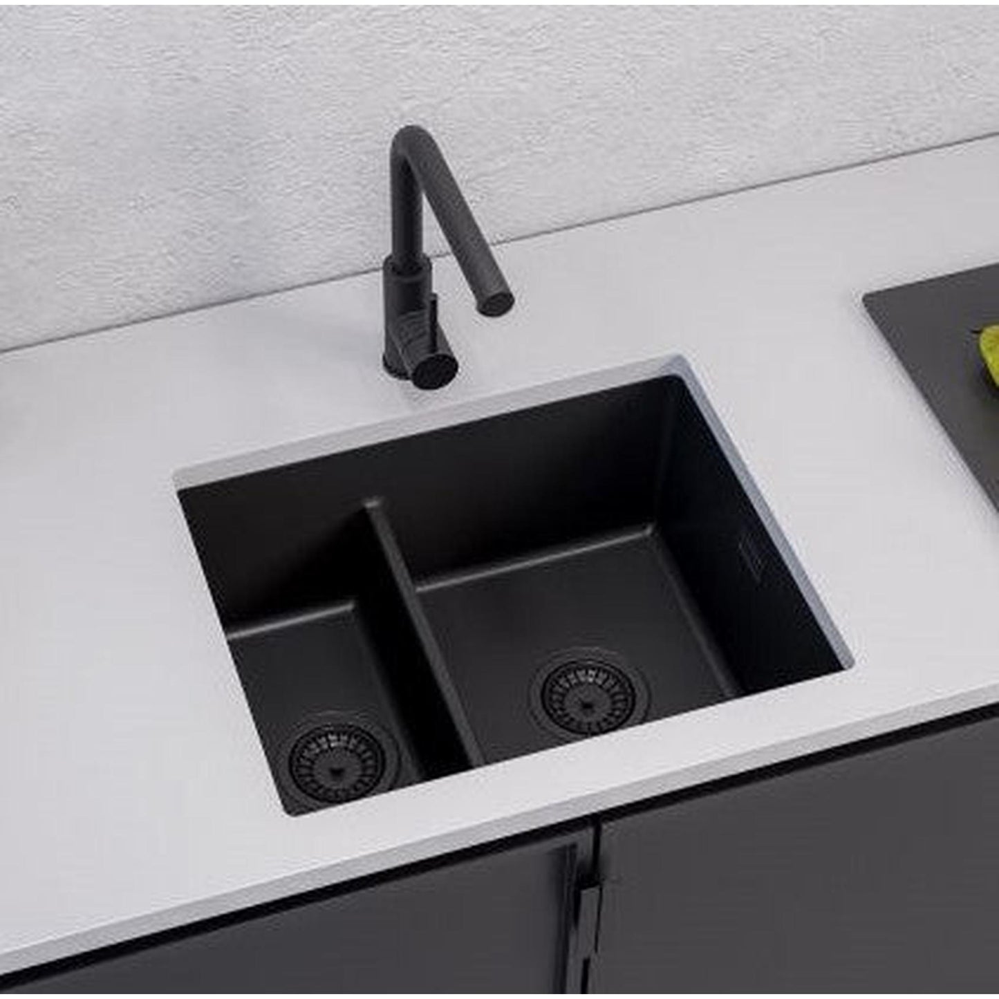 Alveus Omni 50 Undermount Sink For 600mm Cabinet In Single bowl single drainer Arctic 1150065N Lifestyle