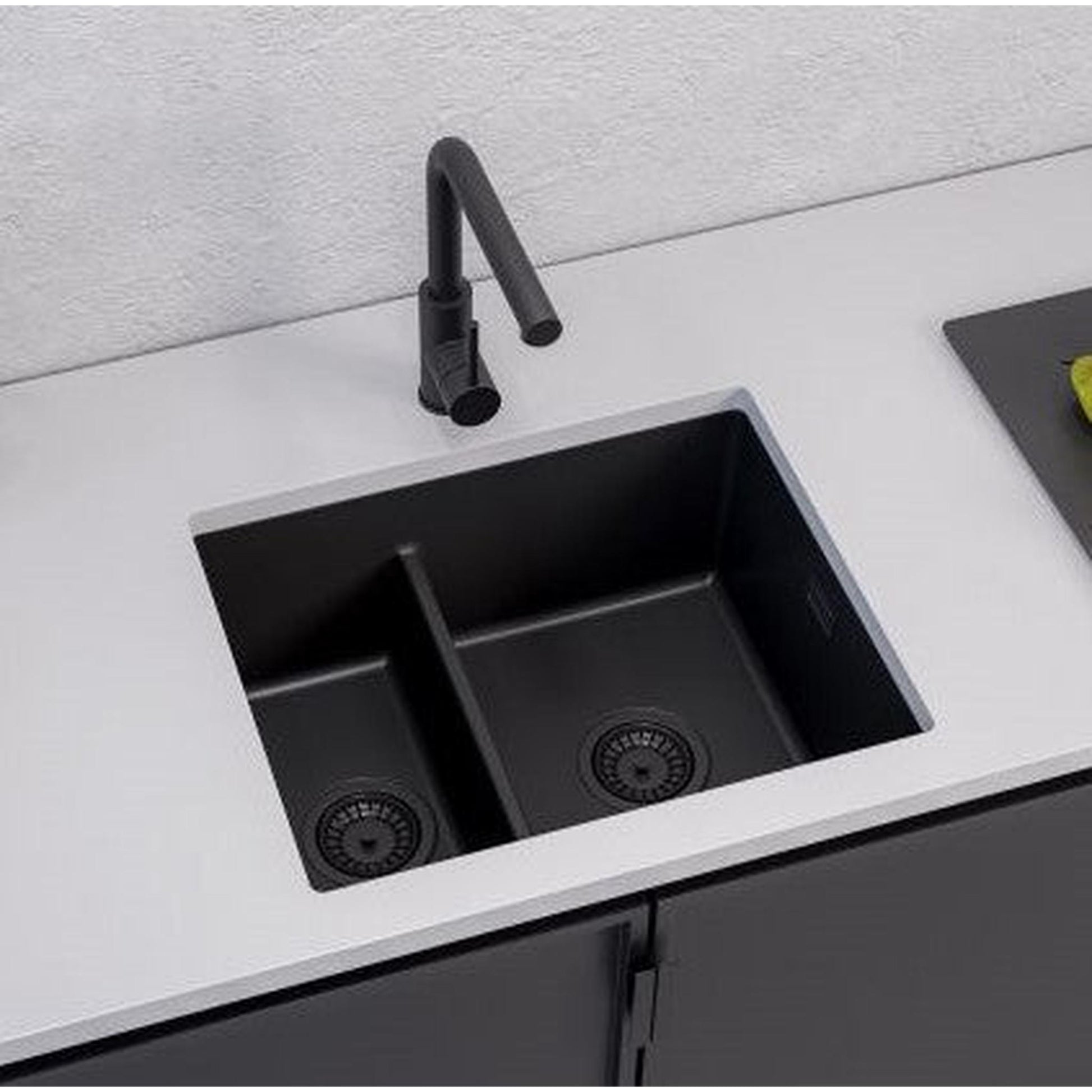 Alveus Omni 50 Undermount Sink For 600mm Cabinet In Single bowl single drainer Arctic 1150065N Lifestyle
