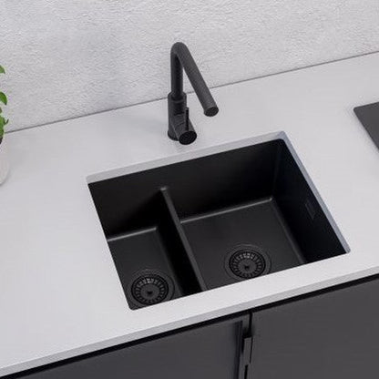 Alveus Omni 50 Undermount Sink For 600mm Cabinet In Single bowl single drainer Black 1150071N Lifestyle