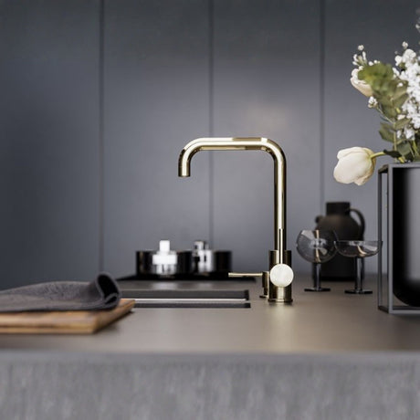 Alveus Oz Monarch Kitchen Mixer Tap with Single Lever in Gold Life Style