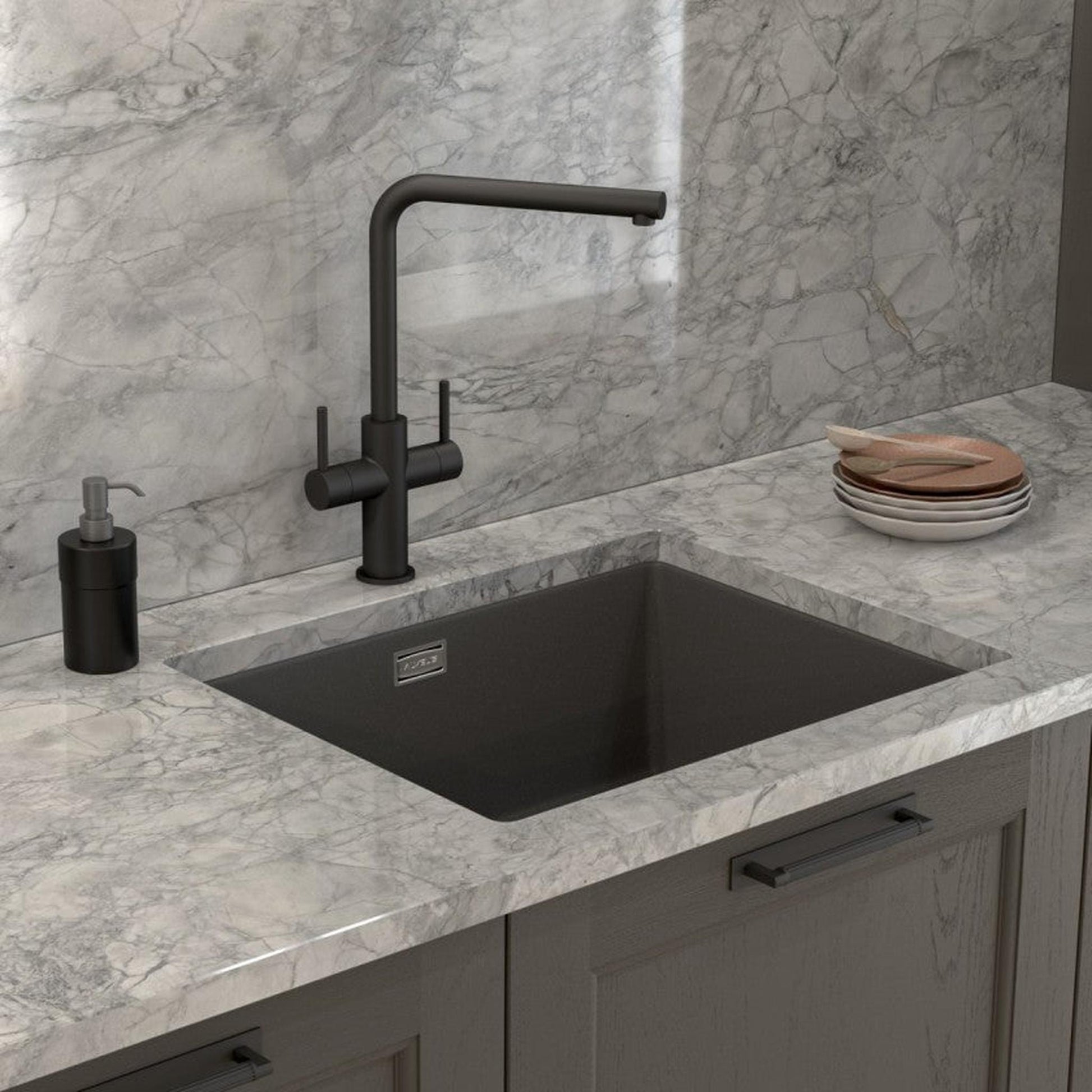 Alveus Quadrix 50 Sink For 600-800mm Cabinet In Single Bowl Arctic 1113582N Lifestyle