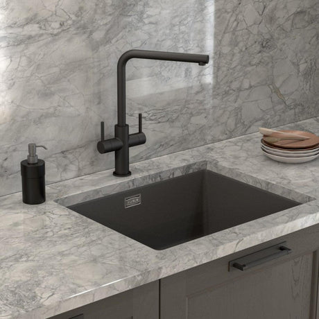 Alveus Quadrix 50 Sink For 600-800mm Cabinet In Single Bowl Twilight 1108038N Lifestyle